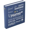 Henzo Jumbo Album photo Wording bleu 30x30 cm 100 pages blanches