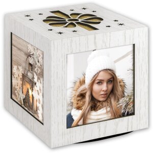 ZEP Photo Cube en bois Dasher 4 photos 10x10 cm pivotant