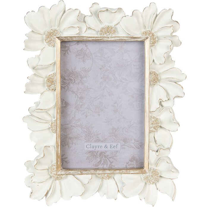 Clayre & Eef 2F0912 Cadre photo 18x2x23 cm - 10x15 cm blanc