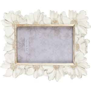 Clayre & Eef 2F0912 Cadre photo 18x2x23 cm - 10x15 cm blanc