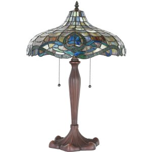 Clayre & Eef 5LL-1208 Lampe de table Tiffany Ø 41x60 cm E27-max 2x60W Violet - Vert
