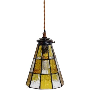 Clayre & Eef 5LL-6199 Lampe à suspendre Tiffany Ø 15x115 cm E14-max 1x40W jaune - marron
