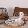 Clayre & Eef 6CE1467 Petite assiette Ø 13x2 cm Rouge Assiette à déjeuner