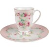 Clayre & Eef 6CEMU0127 Gobelet 12x9x10 cm - 296 ml blanc - rose