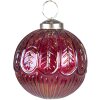 Clayre & Eef 6GL3725 Boule de Noël Ø 7x7 cm Rouge - Marron Boule de Noël