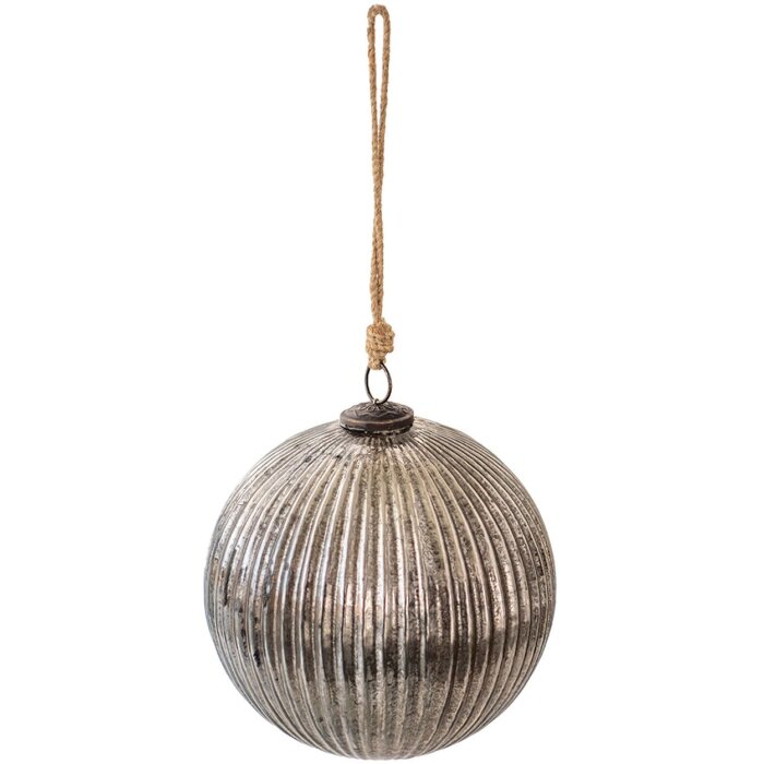 Clayre & Eef 6GL3911 Boule de Noël Ø 20x20 cm Couleur argentée Boule de Noël XL