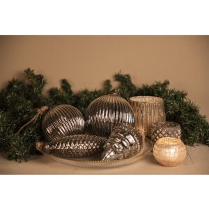 Clayre & Eef 6GL3911 Boule de Noël Ø 20x20 cm Couleur argentée Boule de Noël XL