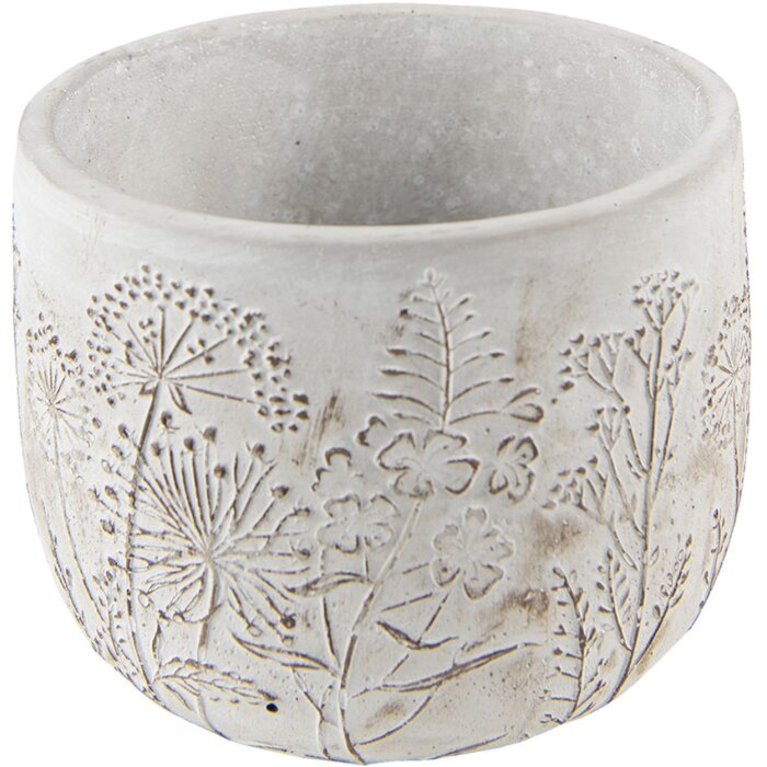 Clayre & Eef 6TE0403S Pot de fleurs Ø 14x11 cm Gris - Beige