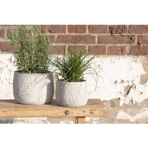 Clayre & Eef 6TE0403S Pot de fleurs Ø 14x11 cm Gris - Beige