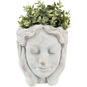 Clayre & Eef 6TE0409M Pot de fleurs 18x18x20 cm Gris - Beige