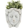 Clayre & Eef 6TE0409M Pot de fleurs 18x18x20 cm Gris - Beige