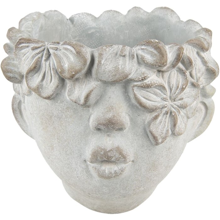 Clayre & Eef 6TE0418L Pot de fleurs 20x18x18 cm Gris - Beige