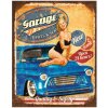 Clayre & Eef 6Y5163 Plaque de texte 20x1x25 cm bleu Garage