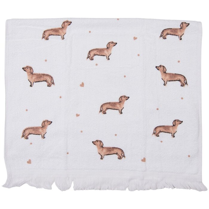 Clayre & Eef CTDHL1 Serviette dinvité 40x66 cm Blanc - Marron