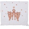 Clayre & Eef CTKCS Serviette dinvité 40x66 cm Blanc - Marron