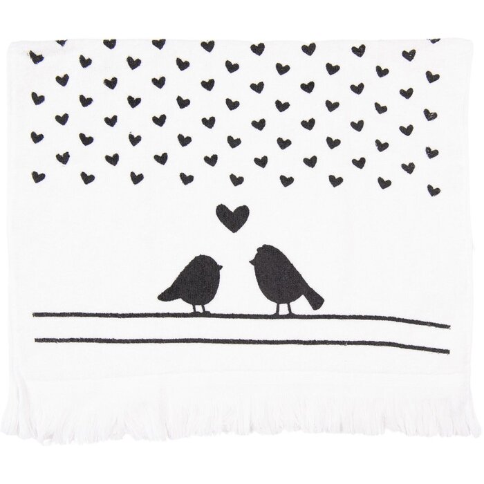 Clayre & Eef CTLBS Serviette dinvité 40x66 cm Noir - Blanc
