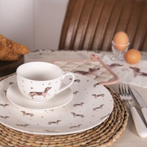 Clayre & Eef DHLFP Grande assiette Ø 26x2 cm Beige - Marron Assiette plate