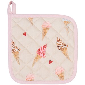 Clayre & Eef FAS45 Maniques 20x20 cm Beige - Rose