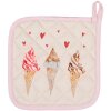 Clayre & Eef FAS45 Maniques 20x20 cm Beige - Rose