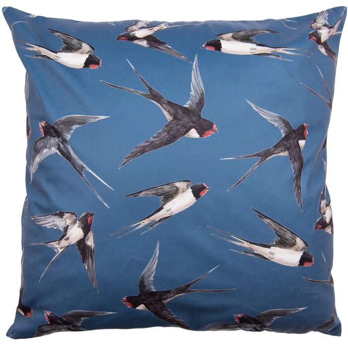 Clayre & Eef KT021.315 Housse de coussin 45x45 cm bleu - blanc