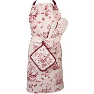 Clayre & Eef PFT45 Maniques 20x20 cm Blanc - Rose