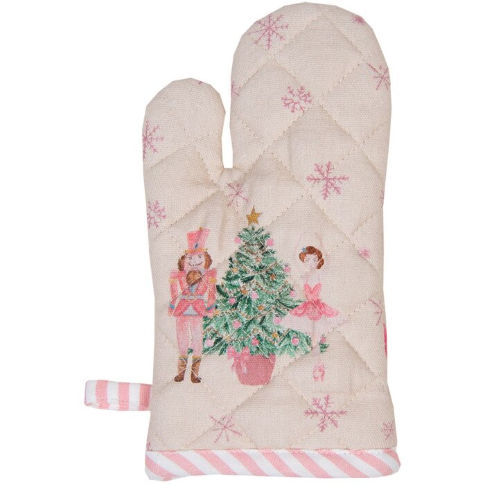 Clayre & Eef PNC44K Gant de four enfant 12x21 cm Beige - Rose