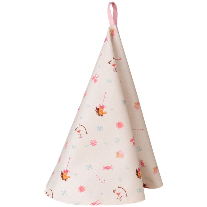 Clayre & Eef PNC48 Linge de cuisine Ø 80 cm Beige - Rose