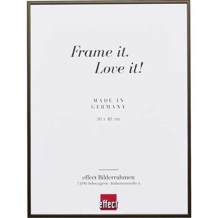 Effect Aluminium Cadre Quadro 25x60 cm Bronze Verre clair Haut Transversal