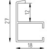 Effect Aluminium Cadre Quadro 25x60 cm Bronze Verre clair Haut Transversal