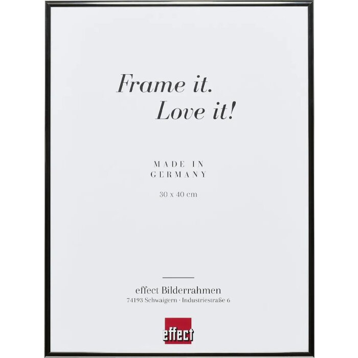 Cadre photo Effect aluminium Quadro 25x60 cm Argent antique Verre clair MDF arrière