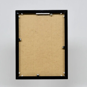 Cadre photo Effect en aluminium Quadro 35x100 cm noir brillant verre clair