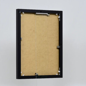 Cadre photo Effect en aluminium Quadro 35x100 cm noir brillant verre clair
