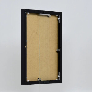 Cadre photo Effect en aluminium Quadro 35x100 cm noir brillant verre clair