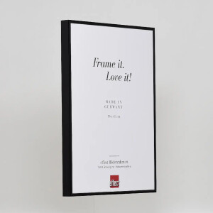 Cadre photo Effect en aluminium Quadro 35x100 cm noir brillant verre clair