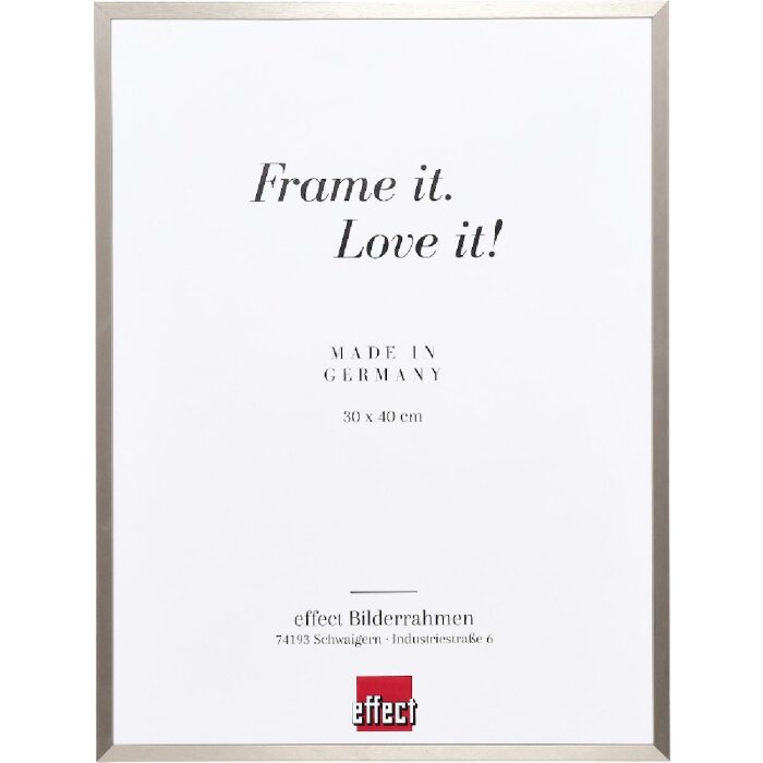 Cadre photo aluminium série 2, verre clair, gris brossé 62x93 cm