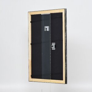 Cadre photo bois profil 40 argent 15x20 cm verre normal