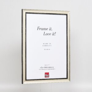 Cadre photo en bois profil 40 argent 20x25 cm verre normal