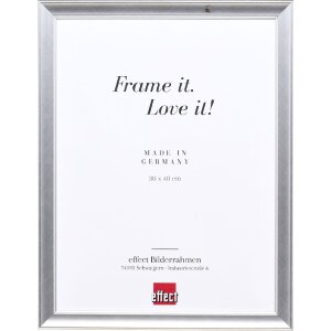 Cadre photo bois profil 41 argent 21x28 cm verre clair