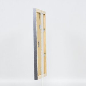 Cadre photo en bois profil 41 argent 25x38 cm verre clair