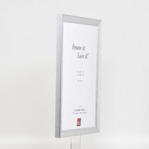 Cadre photo bois profil 41 argent 25x60 cm verre transparent