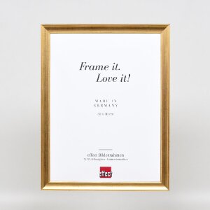 Cadre photo bois profil 41 antiquité dorée 25x70 cm verre clair