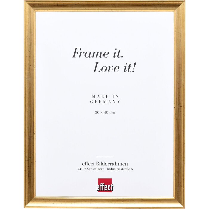 Cadre photo bois Antikgold 30x30 cm verre clair