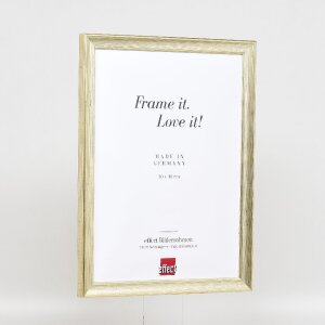 Cadre photo en bois profil 41 antique argent 30x45 cm verre clair