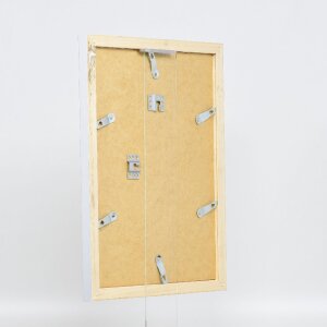 Cadre photo en bois argenté 62x93 cm avec verre transparent