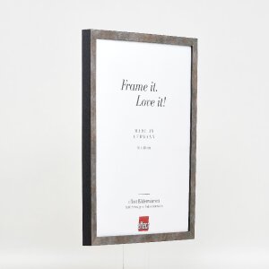 Cadre photo en bois effet profil 42, verre transparent anthracite 23x70 cm