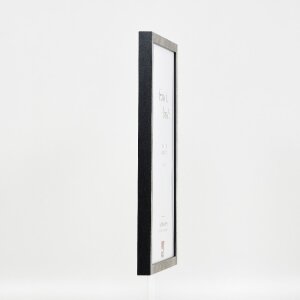 Cadre photo bois profil 42 verre transparent argenté 45x60 cm