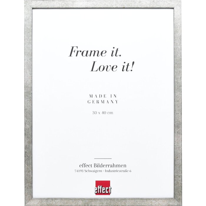 Cadre photo en bois profil 42, verre clair argent 50x75 cm