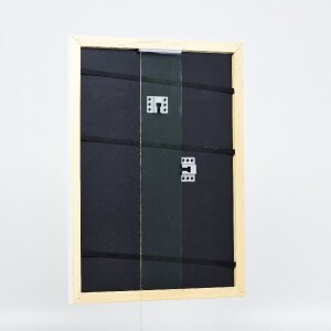 Cadre photo en bois profil 43 blanc brillant 18x24 cm verre standard