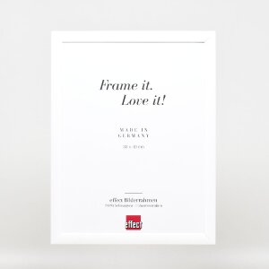 Cadre photo en bois profil 43 blanc brillant 18x24 cm verre standard