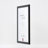 Cadre photo bois profil 43 noir brillant 18x32 cm verre normal